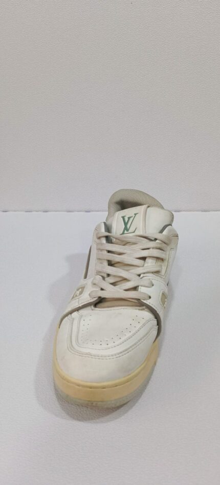 Louis Vuitton LV Trainer Thrifted Sneakers | White Green Luxury